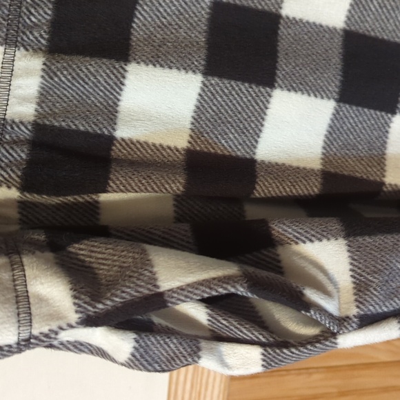 Sleep Chic Pajama fleece sleep pants Buffalo Check Plaid Black White Women's XL - Picture 2 of 8